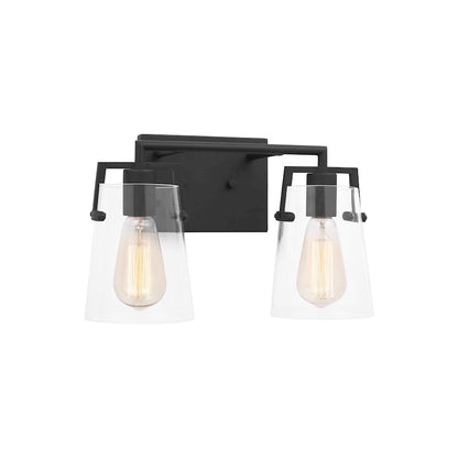 2 Light Bathroom Vanity Light, Midnight Black