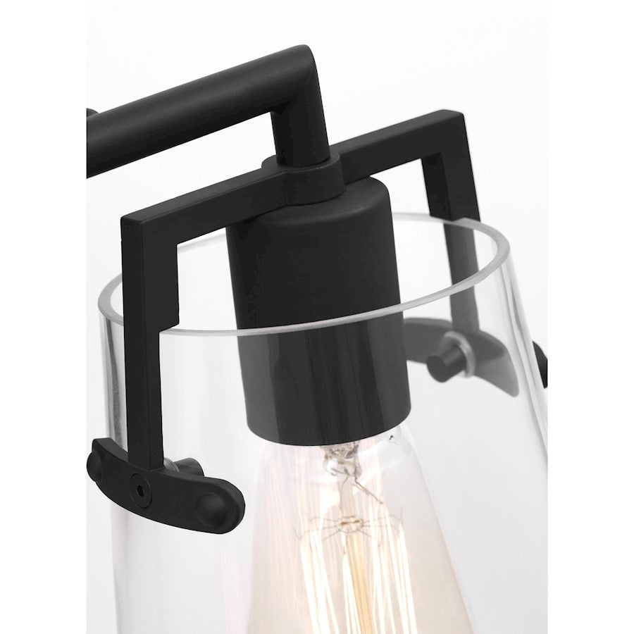 2 Light Bathroom Vanity Light, Midnight Black