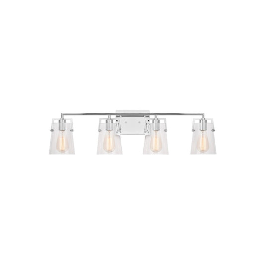 Visual Comfort Studio Crofton 4 Light Bath, Chrome/Clear - DJV1034CH