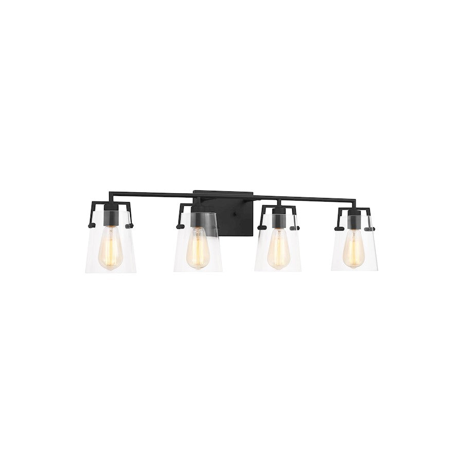 4 Light Bathroom Vanity Light, Midnight Black