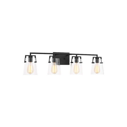 4 Light Bathroom Vanity Light, Midnight Black