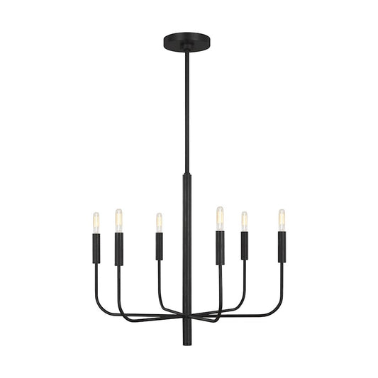 6 Light Chandelier, AgIron