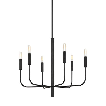 6 Light Chandelier, AgIron