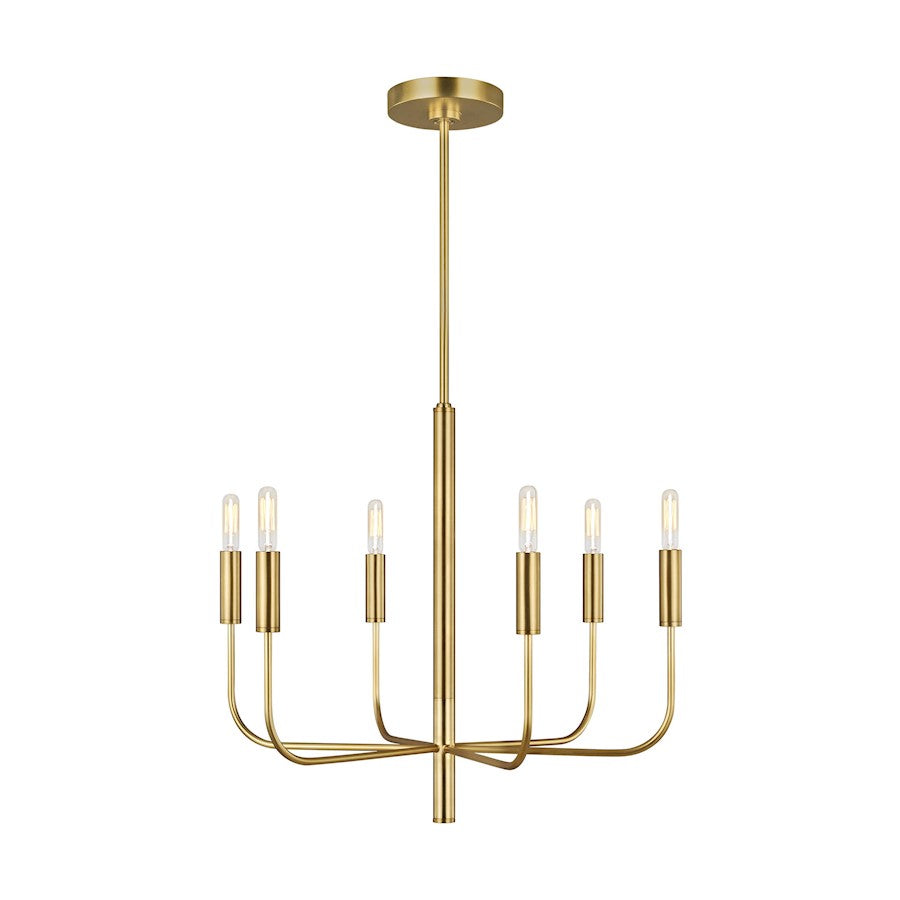 6 Light Chandelier, AgIron