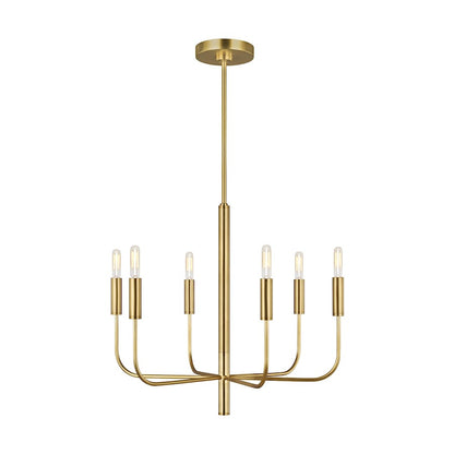 6 Light Chandelier, AgIron