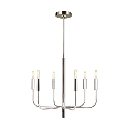 6 Light Chandelier, AgIron