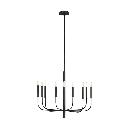 9 Light Chandelier, AgIron