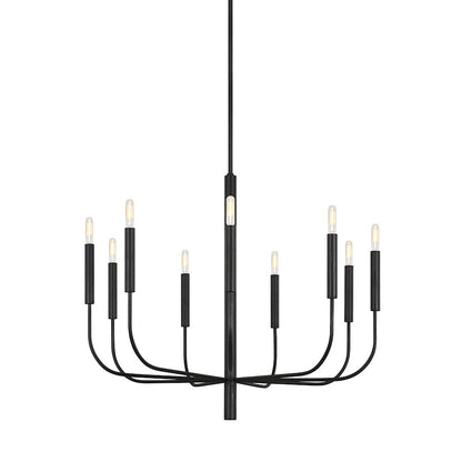 9 Light Chandelier, AgIron