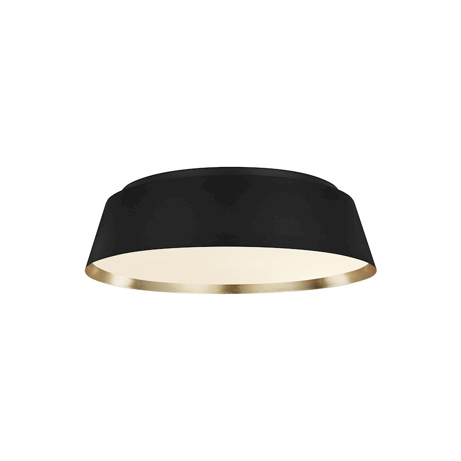 Visual Comfort Studio Asher 4 Light Flush Mount, BK/White