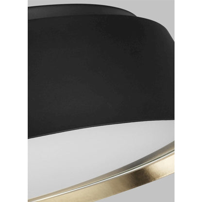 Visual Comfort Studio Asher 4 Light Flush Mount, BK/White