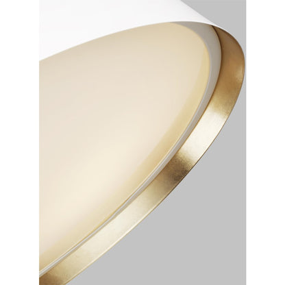 Visual Comfort Studio Asher 4 Light Flush Mount, BK/White
