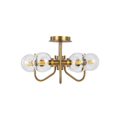 Visual Comfort Studio Verne 6 Light Semi-Flush Mount, PN/Clear