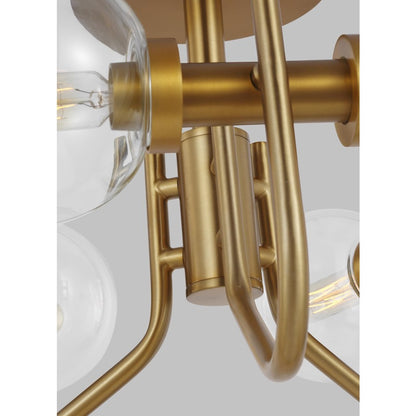 Visual Comfort Studio Verne 6 Light Semi-Flush Mount, PN/Clear