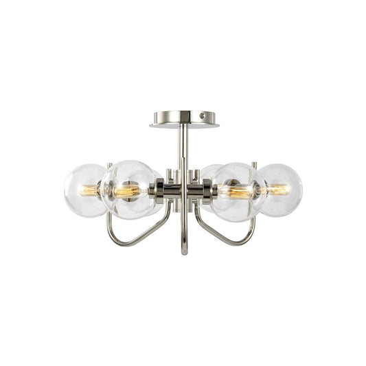 Visual Comfort Studio Verne 6 Light Semi-Flush Mount, PN/Clear