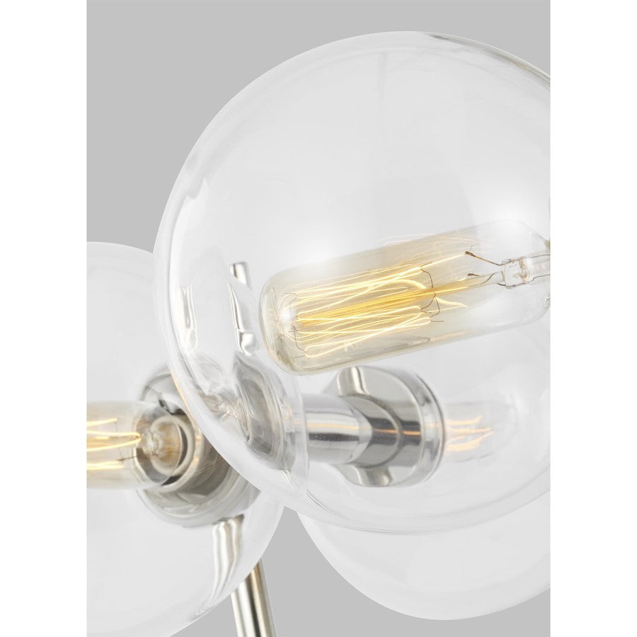 Visual Comfort Studio Verne 6 Light Semi-Flush Mount, PN/Clear