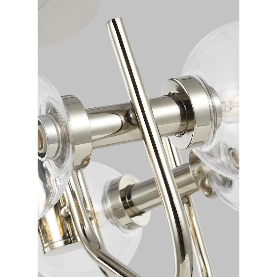 Visual Comfort Studio Verne 6 Light Semi-Flush Mount, PN/Clear