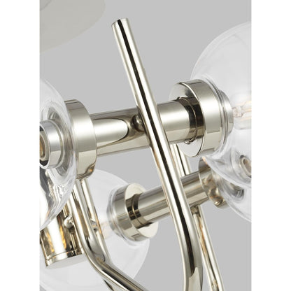 Visual Comfort Studio Verne 6 Light Semi-Flush Mount, PN/Clear