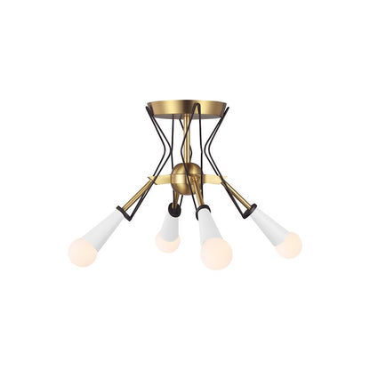 Visual Comfort Studio Piro 4 Light Flush Mount, BurnishBrass