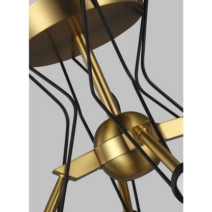 Visual Comfort Studio Piro 4 Light Flush Mount, BurnishBrass