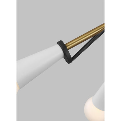 Visual Comfort Studio Piro 4 Light Flush Mount, BurnishBrass