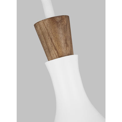 1 Light 17" Pendant, White/White