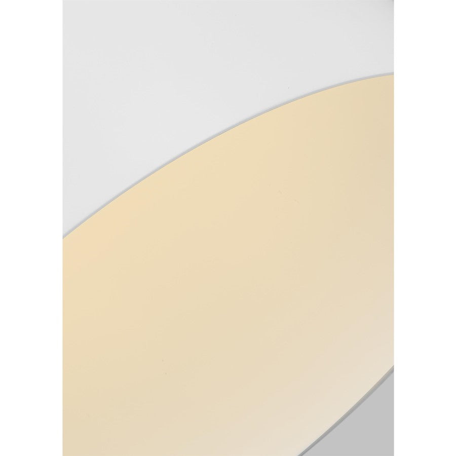1 Light 17" Pendant, White/White