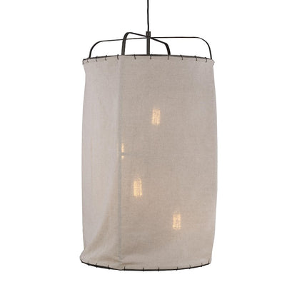 4 Light 35" Pendant, AgIron/Natural