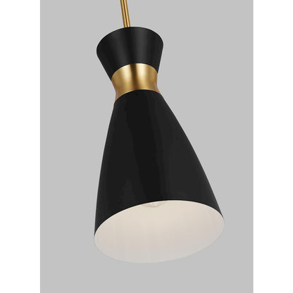 1 Light Small Pendant, Black