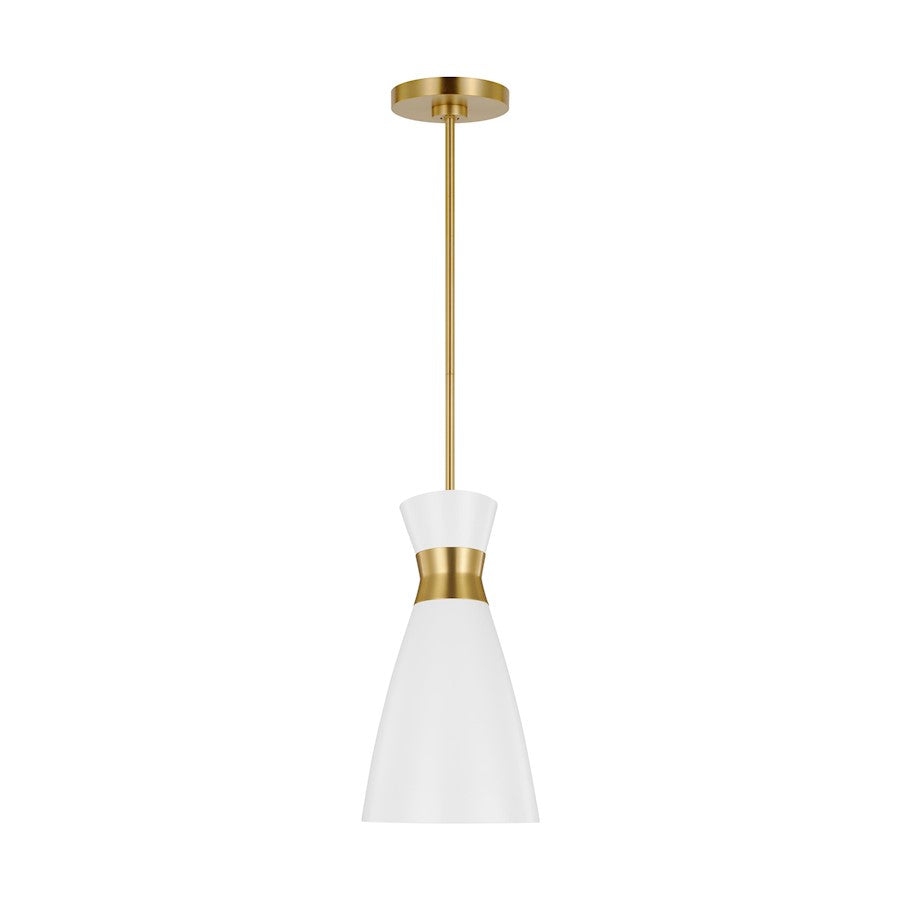 1 Light 8" Pendant, PN/White