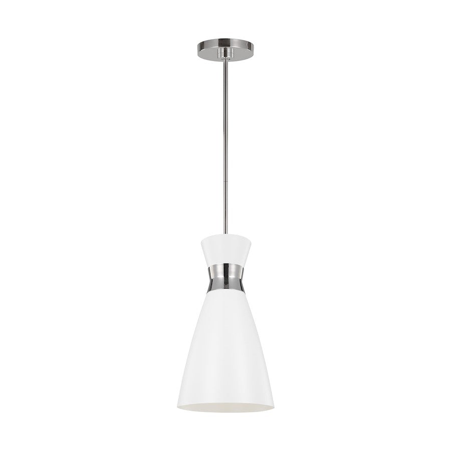 1 Light 8" Pendant, PN/White
