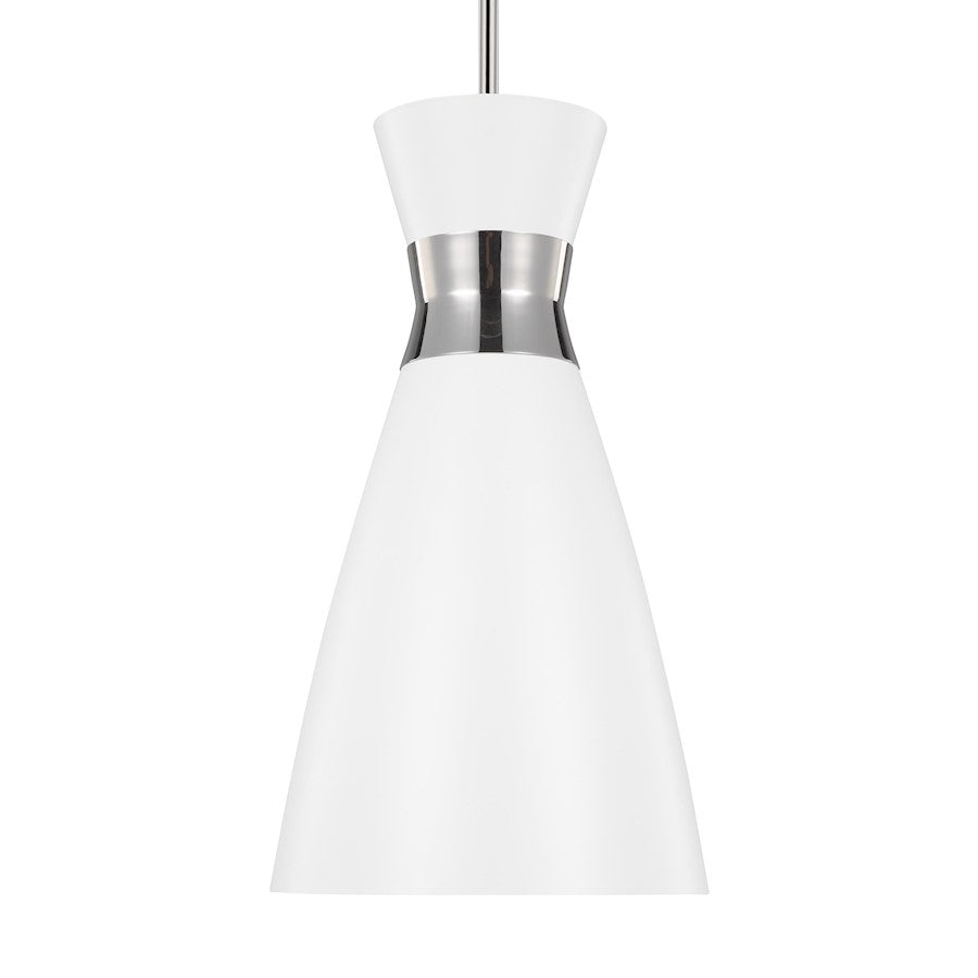 1 Light 8" Pendant, PN/White
