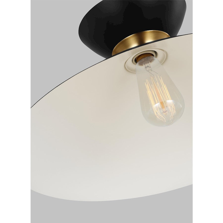 1 Light Wide Pendant, Midnight/Brass