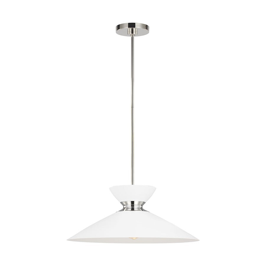 1 Light 8" Pendant, PN/White