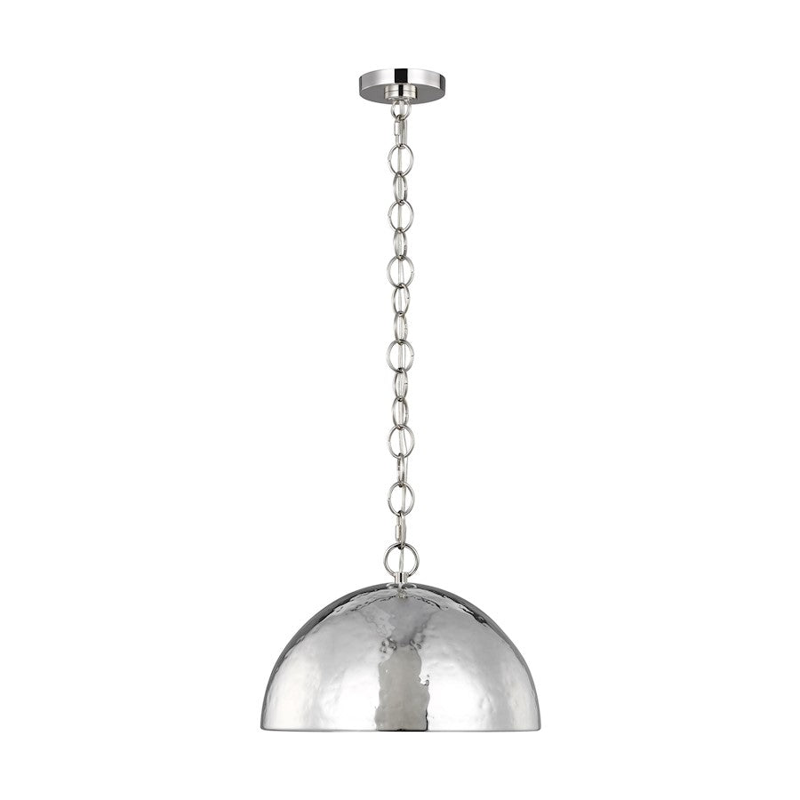 1 Light 16" Pendant, PolishNickel
