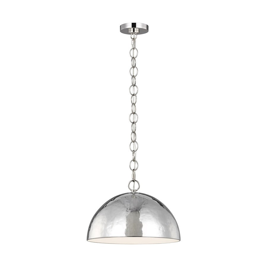 1 Light 16" Pendant, PolishNickel