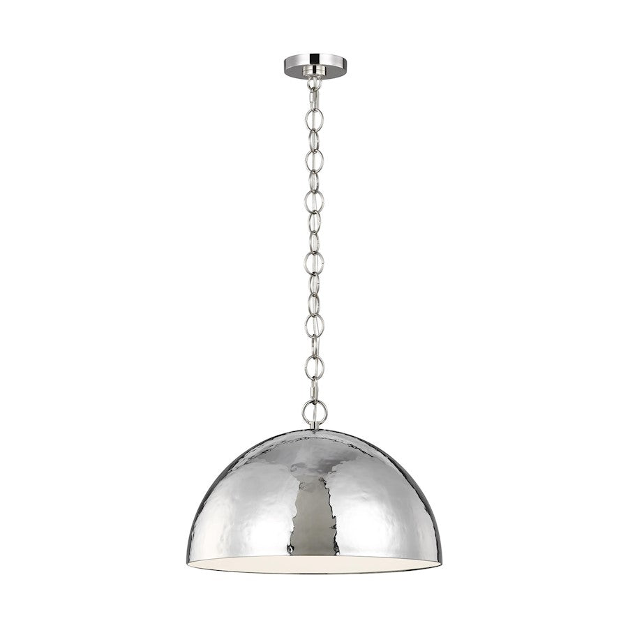 1 Light 16" Pendant, PolishNickel