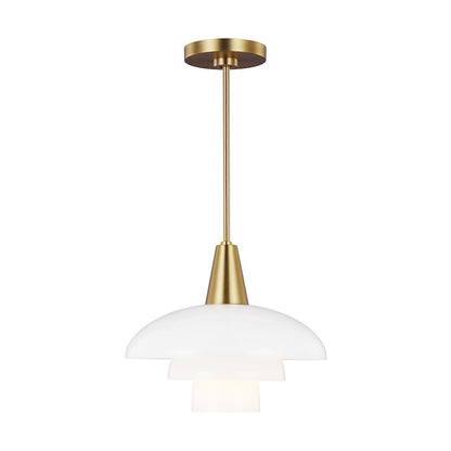 1 Light Pendant, BB/Milk White