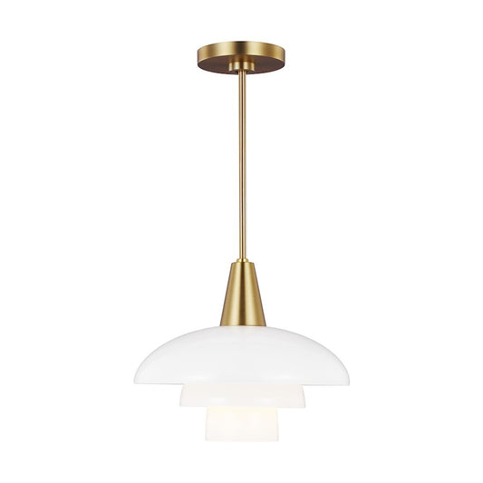 1 Light Pendant, BB/Milk White