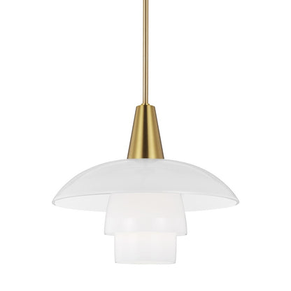 1 Light Pendant, BB/Milk White