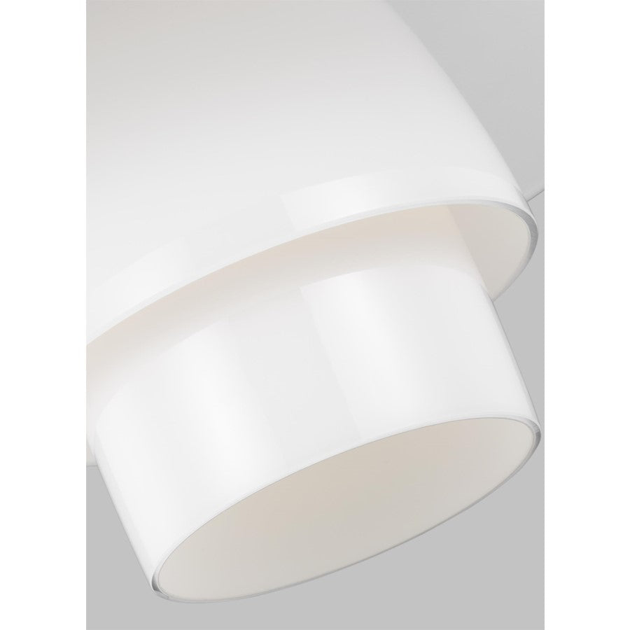 1 Light Pendant, BB/Milk White