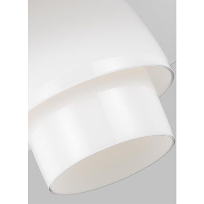1 Light Pendant, BB/Milk White
