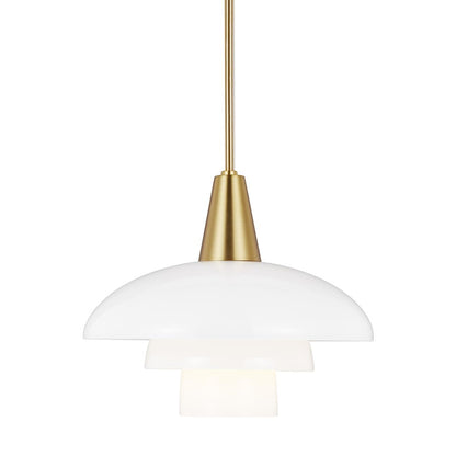 1 Light Pendant, BB/Milk White