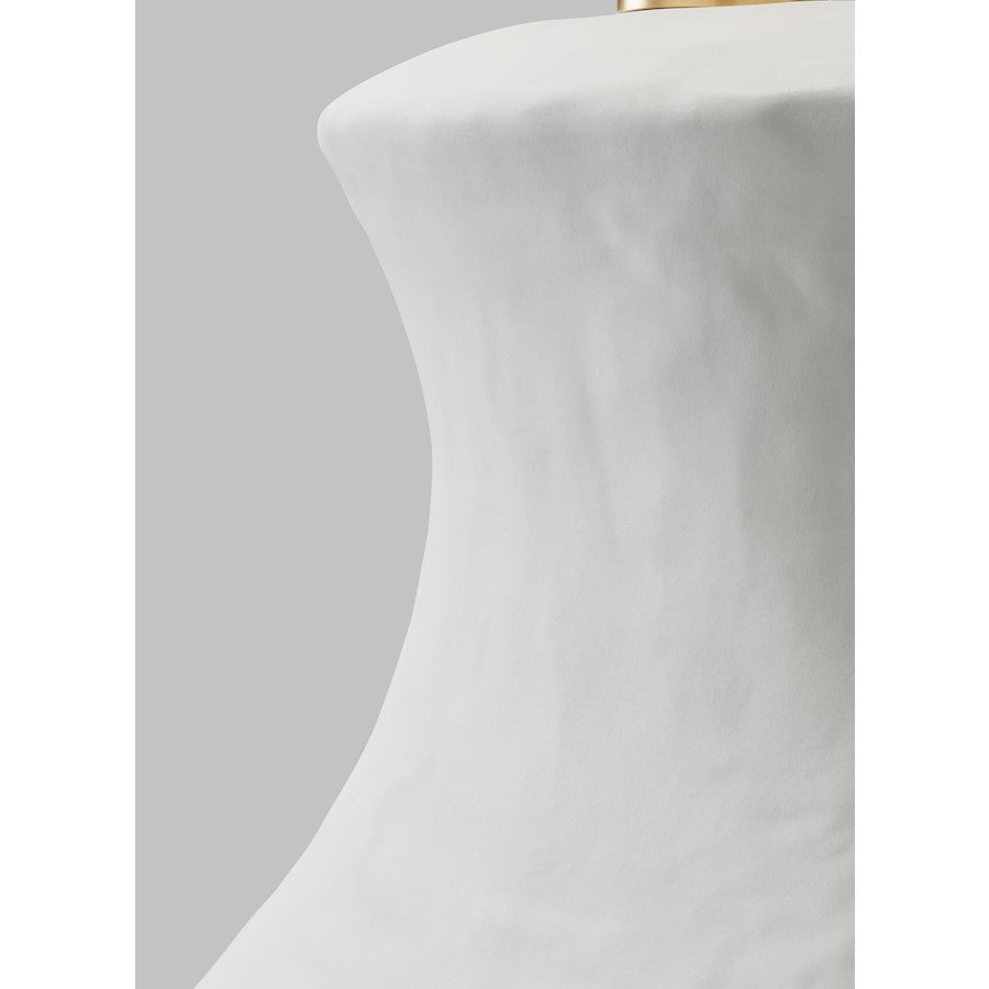Studio Bone Table Lamp, White Ceramic/White