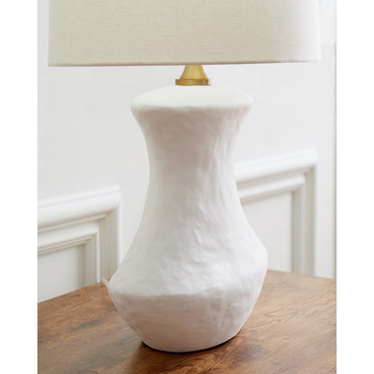 Studio Bone Table Lamp, White Ceramic/White