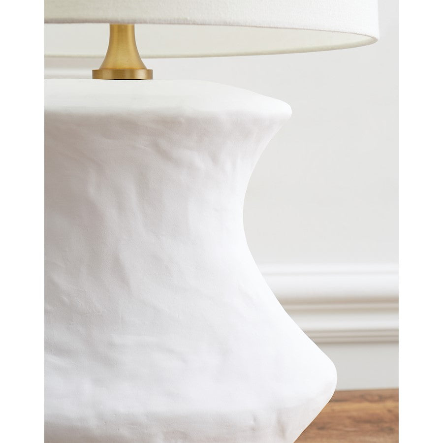 Studio Bone Table Lamp, White Ceramic/White