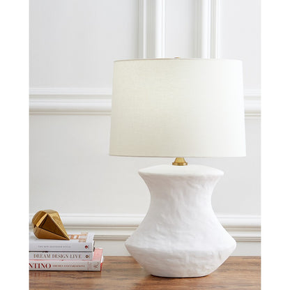Studio Bone Table Lamp, White Ceramic/White