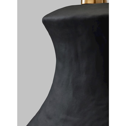 Studio Bone 1-Lt Table Lamp, Rough BK Ceramic/WH
