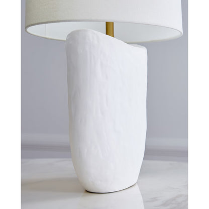 Studio Cenotes 1-Lt Table Lamp, White Ceramic/White