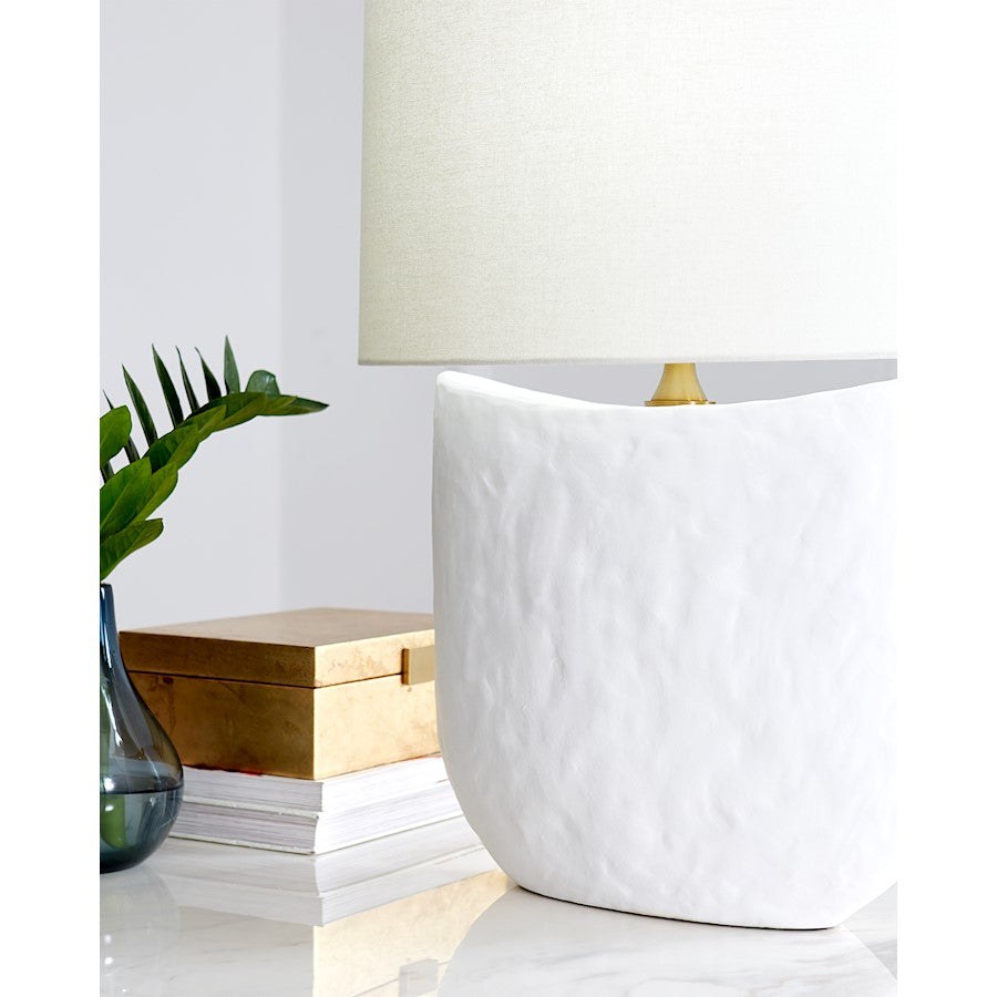 Studio Cenotes 1-Lt Table Lamp, White Ceramic/White