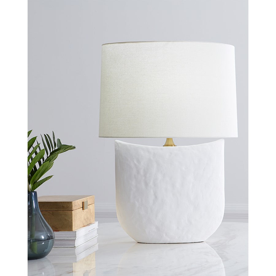 Studio Cenotes 1-Lt Table Lamp, White Ceramic/White